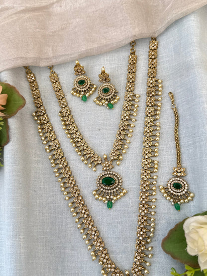 Luxurious Victorian Semi Bridal Neckalce Set 732 - Mahilas