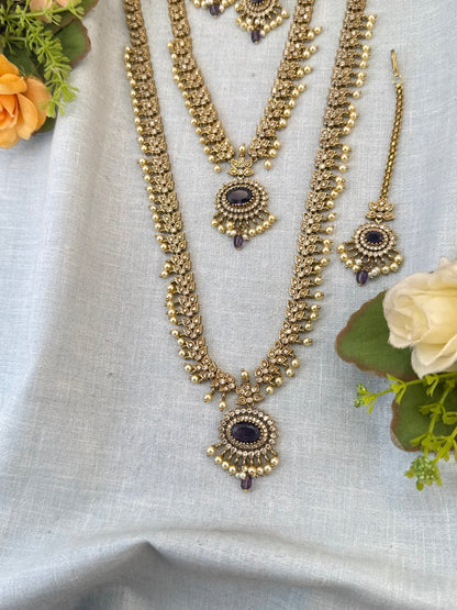 Luxurious Victorian Semi Bridal Neckalce Set 733 - Mahilas