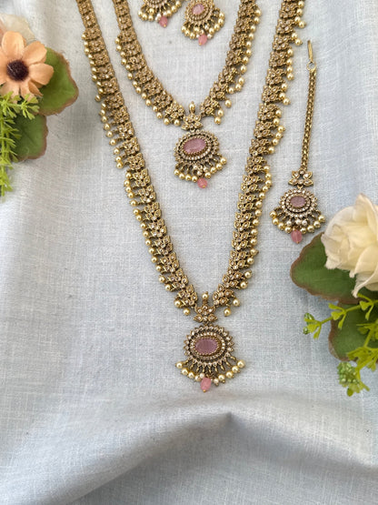 Luxurious Victorian Semi Bridal Neckalce Set 734 - Mahilas
