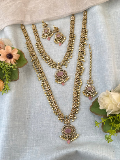 Luxurious Victorian Semi Bridal Neckalce Set 734 - Mahilas