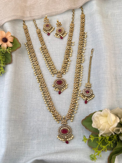 Luxurious Victorian Semi Bridal Neckalce Set 735 - Mahilas