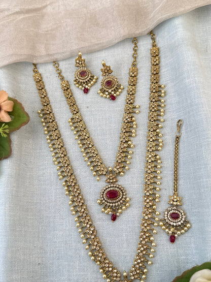 Luxurious Victorian Semi Bridal Neckalce Set 735 - Mahilas