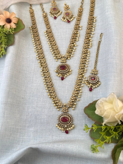 Luxurious Victorian Semi Bridal Neckalce Set 735 - Mahilas