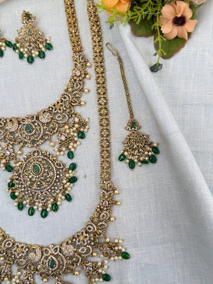 Luxurious Victorian Semi Bridal Necklace Set 564 - Mahilas