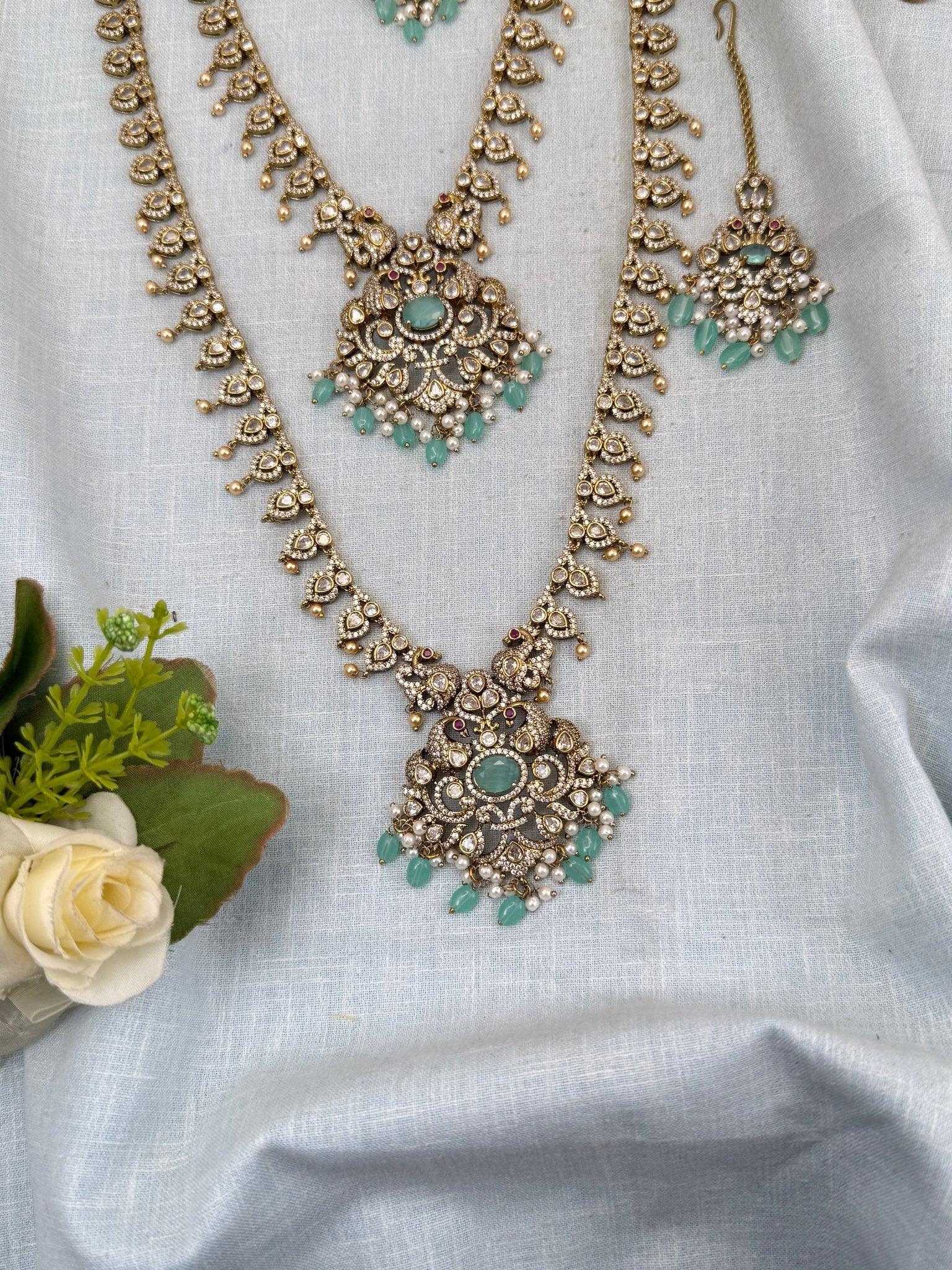 Luxurious Victorian Semi Bridal Necklace Set 567 - Mahilas