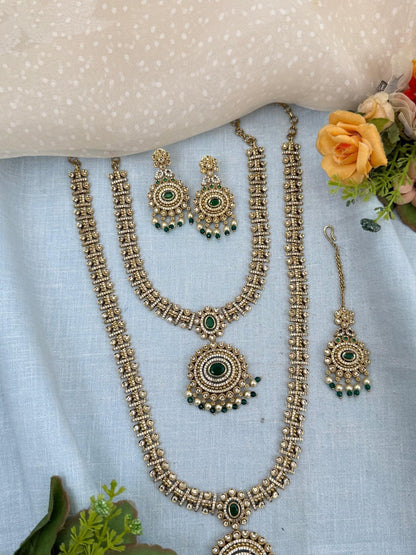 Luxurious Victorian Semi Bridal Necklace Set 572 - Mahilas