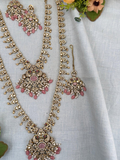 Luxurious Victorian Semi Bridal Necklace Set 574 - Mahilas