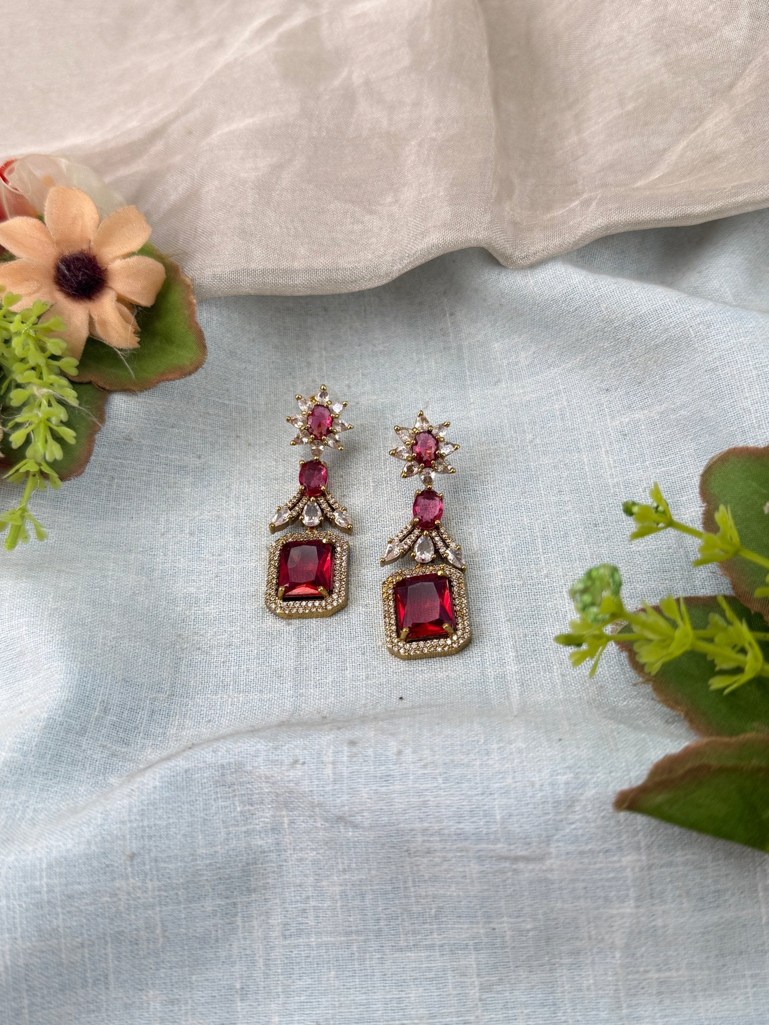 Luxurious Victorian Stone Earrings 0293 - Mahilas