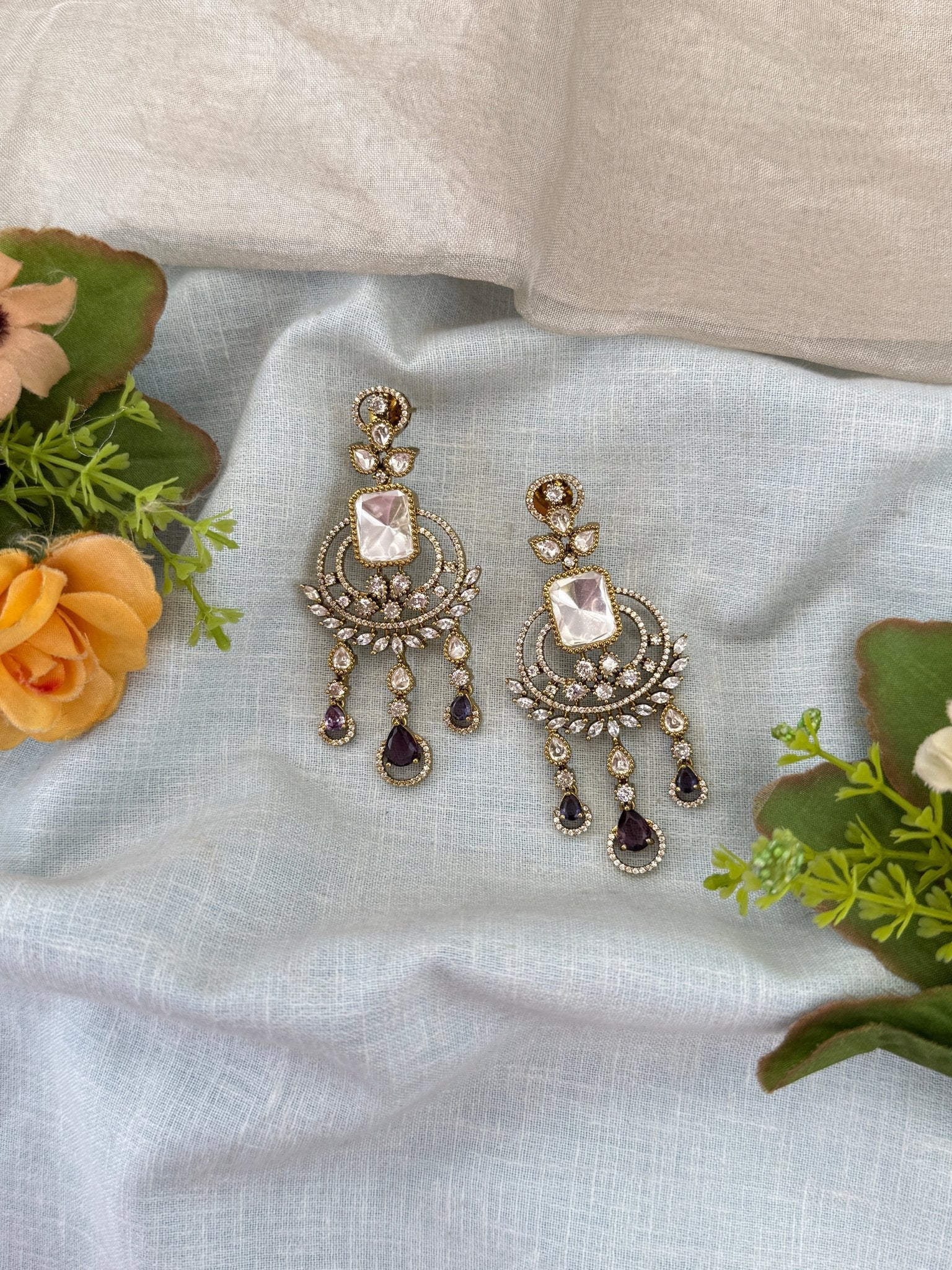 Luxurious Victorian Stone Earrings 0324 - Mahilas