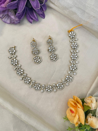 Luxurious Victorian Stone Short Necklace Set 478 - Mahilas