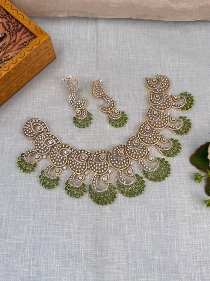 Luxurious White Stone Necklace Set 462 - 4 Colors - Mahilas