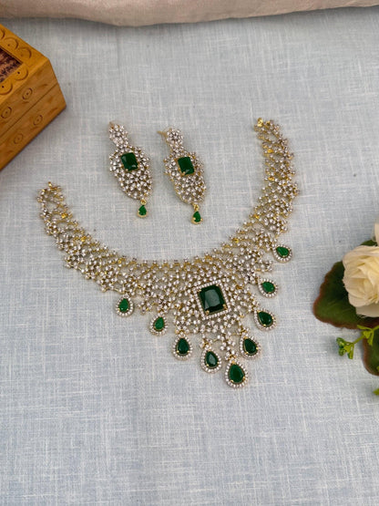 Luxurious White Stone Necklace Set 463 - 4 Colors - Mahilas