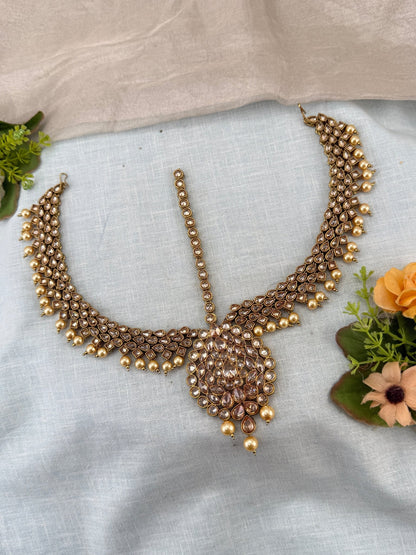 Luxury Antique Polki Maang Tikka 678 - Mahilas