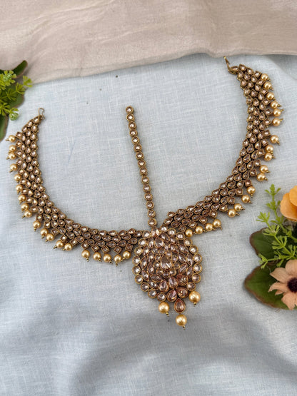 Luxury Antique Polki Maang Tikka 678 - Mahilas