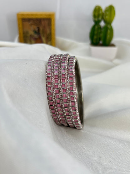 Metal Bangle Design 001 - Silver Base - Mahilas