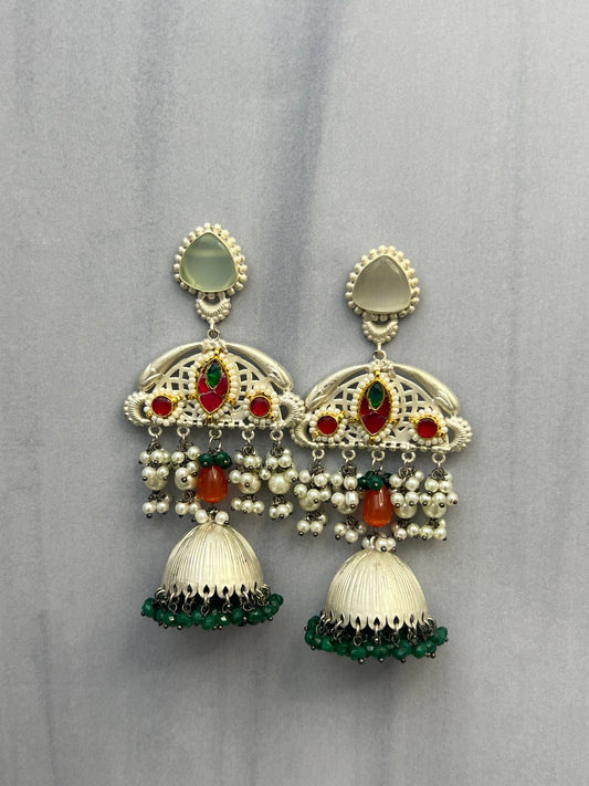 Oxidised Meenakari Earrings 6755 - Mahilas