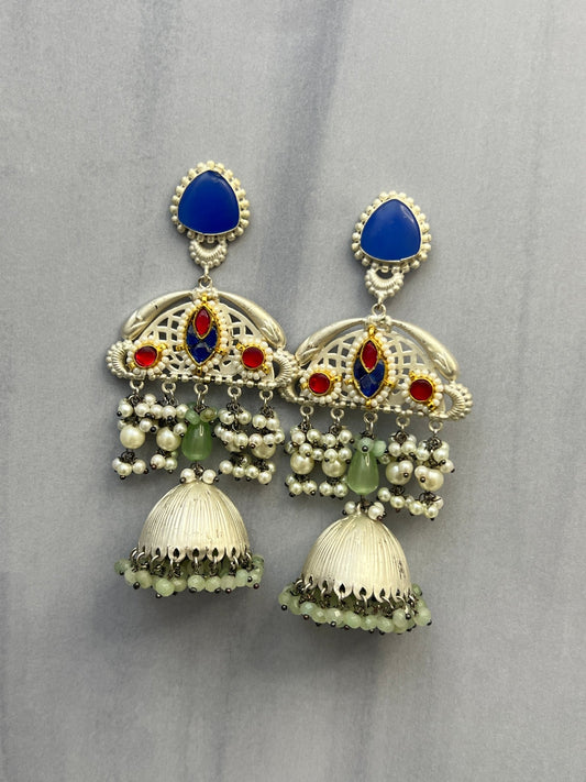 Oxidised Meenakari Earrings 6757 - Mahilas