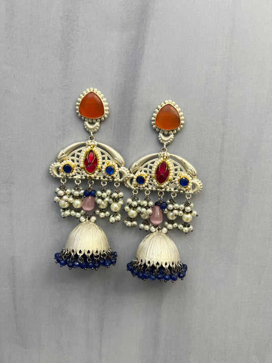 Oxidised Meenakari Earrings 6760 - Mahilas