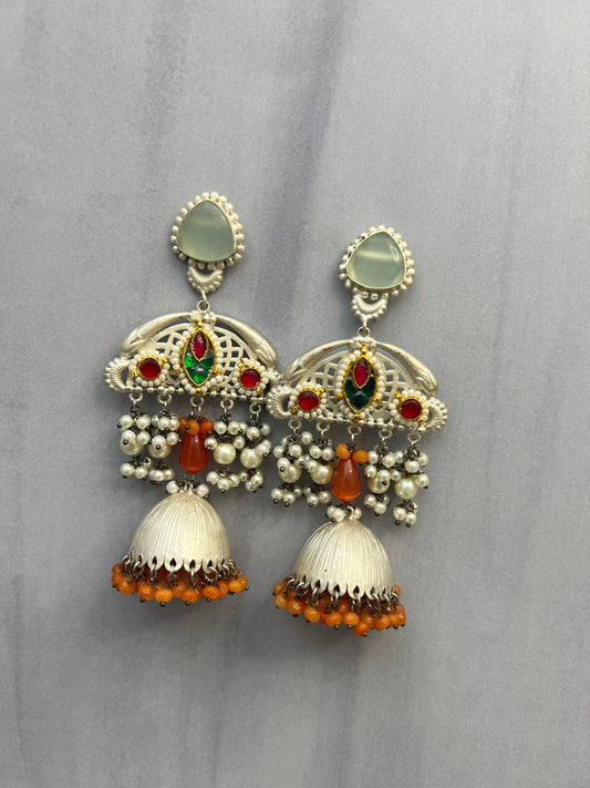 Oxidised Meenakari Earrings 6761 - Mahilas