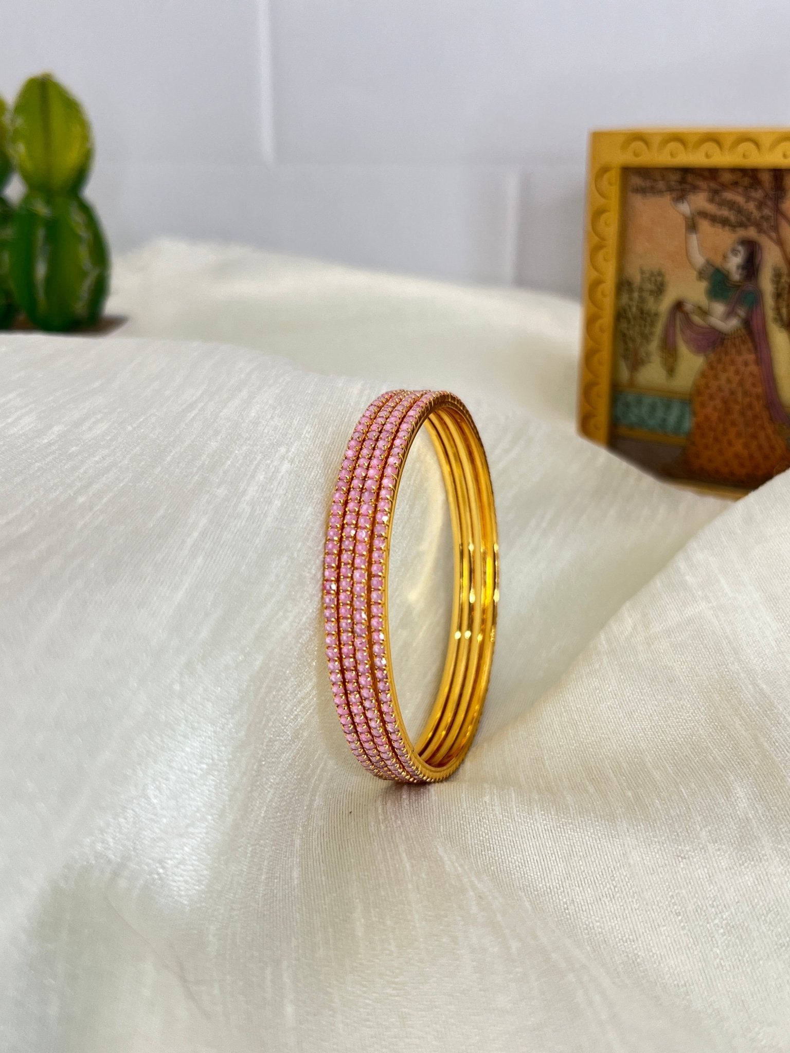 Pastel Drop Stone Bangle 0307 - 9 Colours - Mahilas