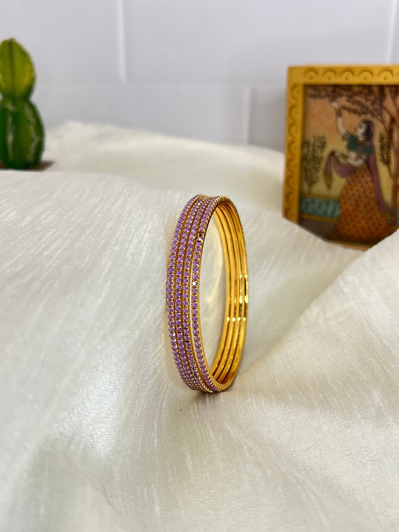 Pastel Drop Stone Bangle 0307 - 9 Colours - Mahilas