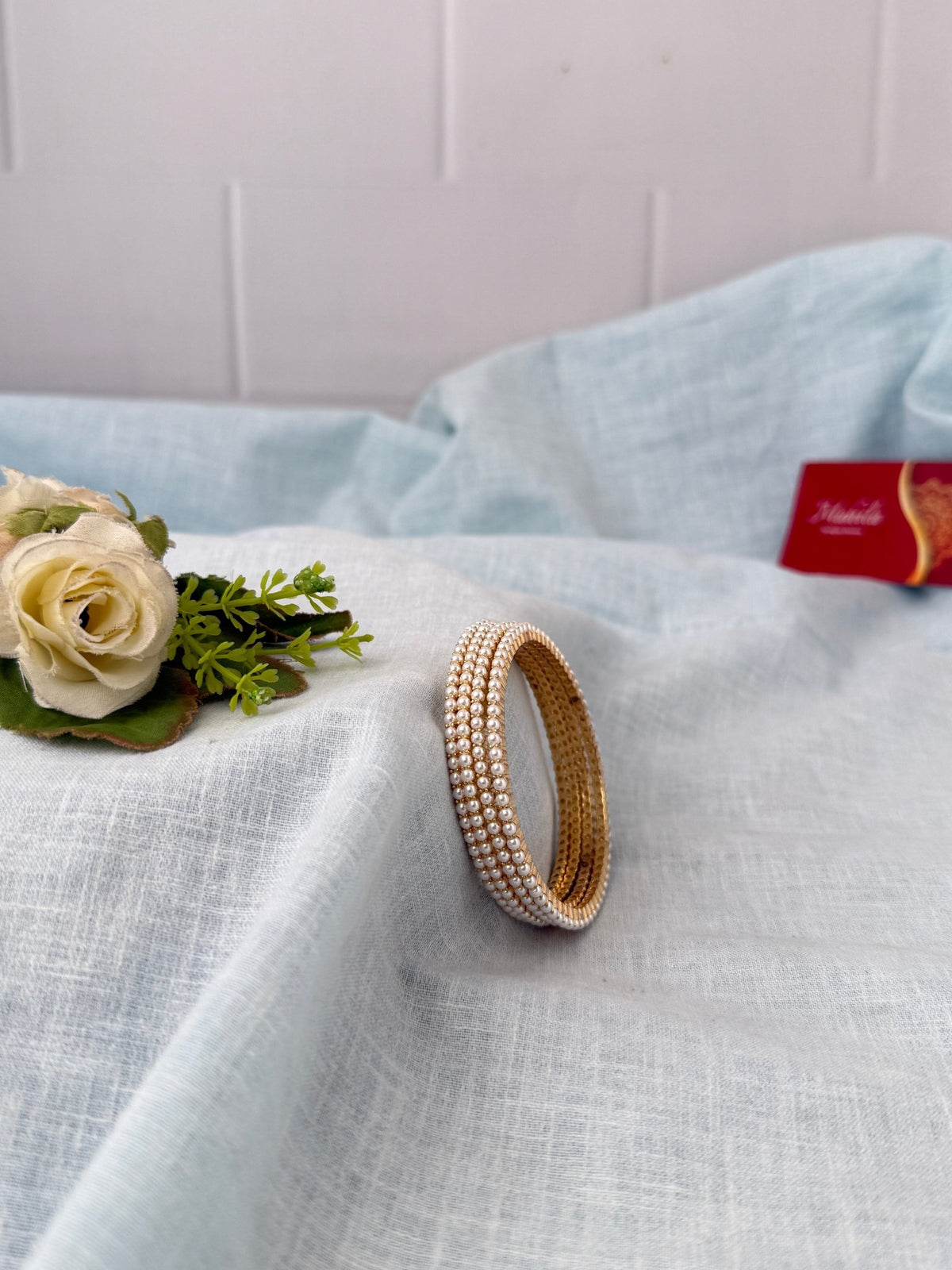 Pearl Kada Bangles Set Of 4| B0340 - Mahilas