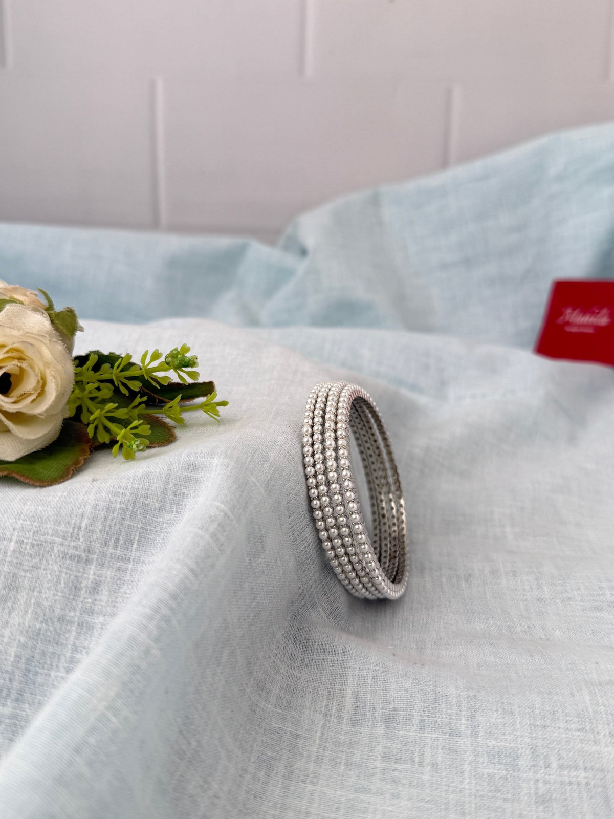 Pearl Kada Bangles Set Of 4| B0341 - Mahilas