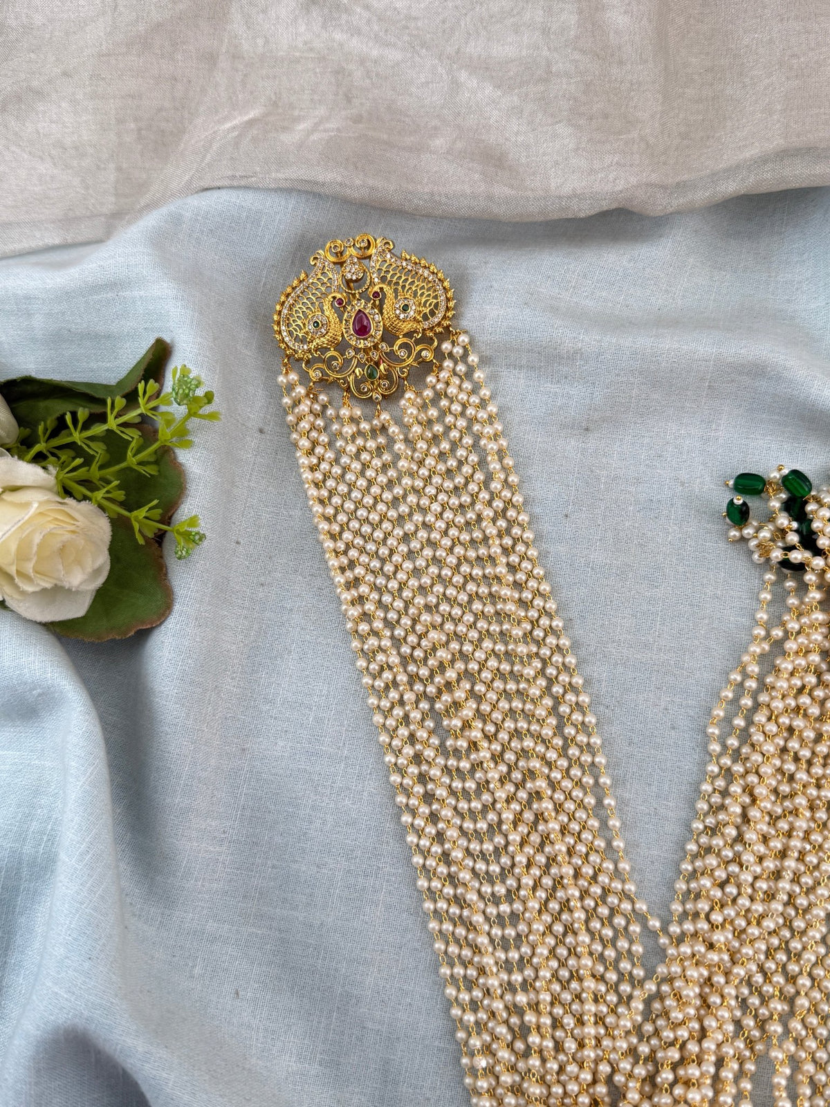 Pearl Layer Long Pendant Jadebille | J0016 - Mahilas