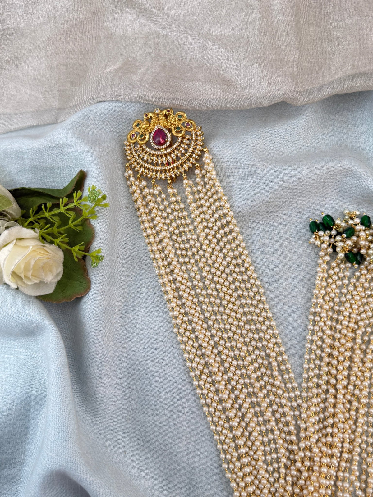 Pearl Layer Long Pendant Jadebille | J0017 - Mahilas