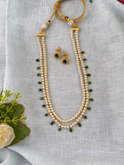 Pearl Layered Necklace Premium Long Set | N1166 - Mahilas