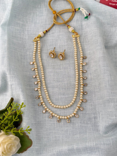 Pearl Layered Necklace Premium Long Set | N1168 - Mahilas