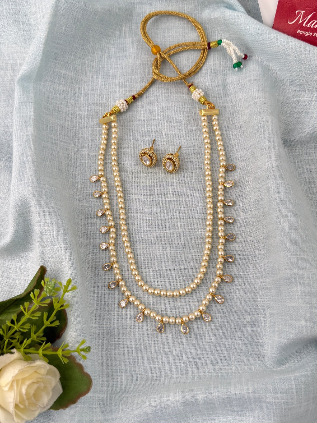 Pearl Layered Necklace Premium Long Set | N1168 - Mahilas