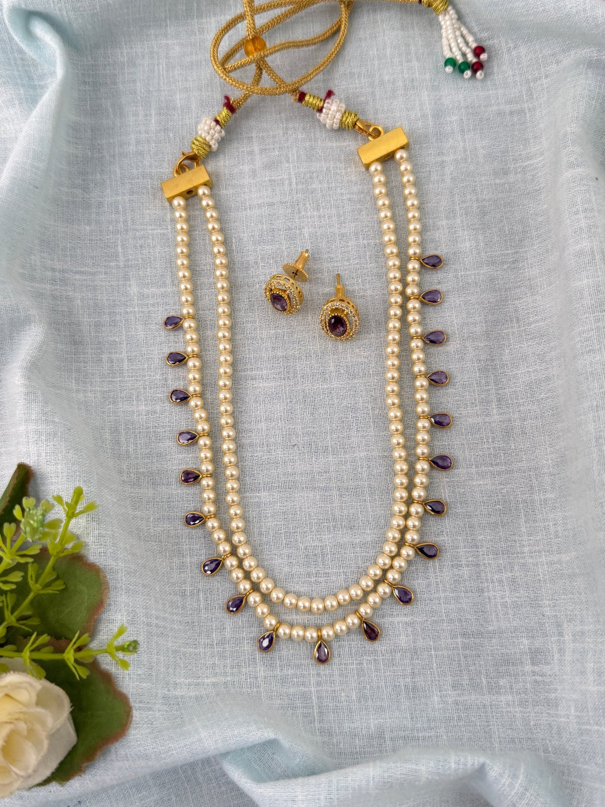 Pearl Layered Necklace Premium Long Set | N1169 - Mahilas