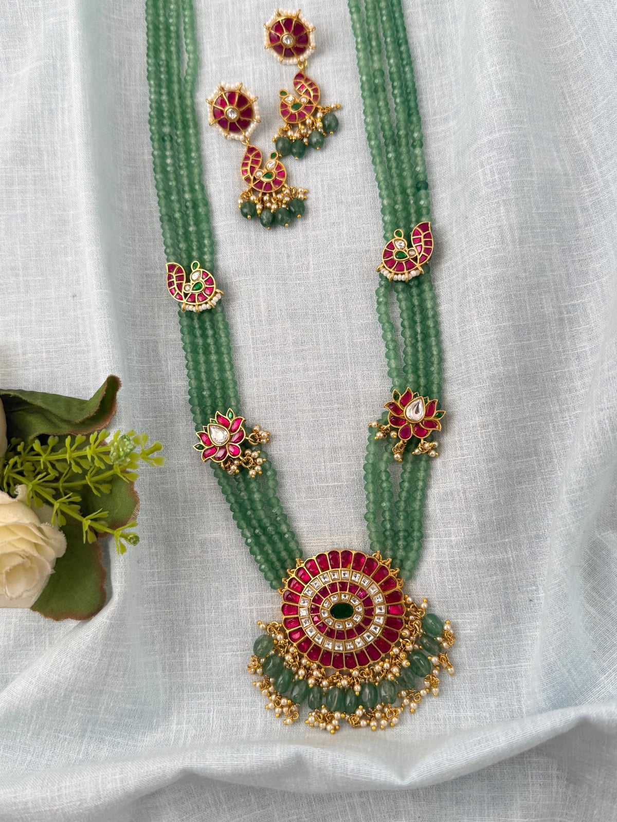 Pearl Necklace Jadau Kundan Premium | E0356 - Mahilas