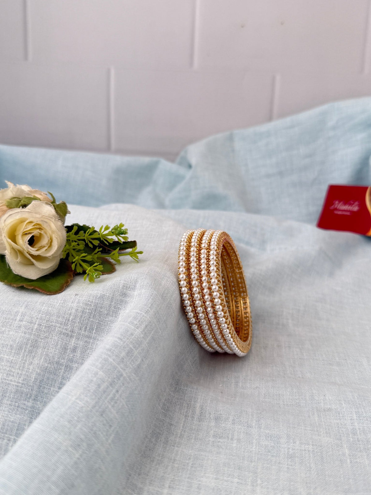 Pearl Premium Kada Bangles Set Of 4| B0340 - Mahilas