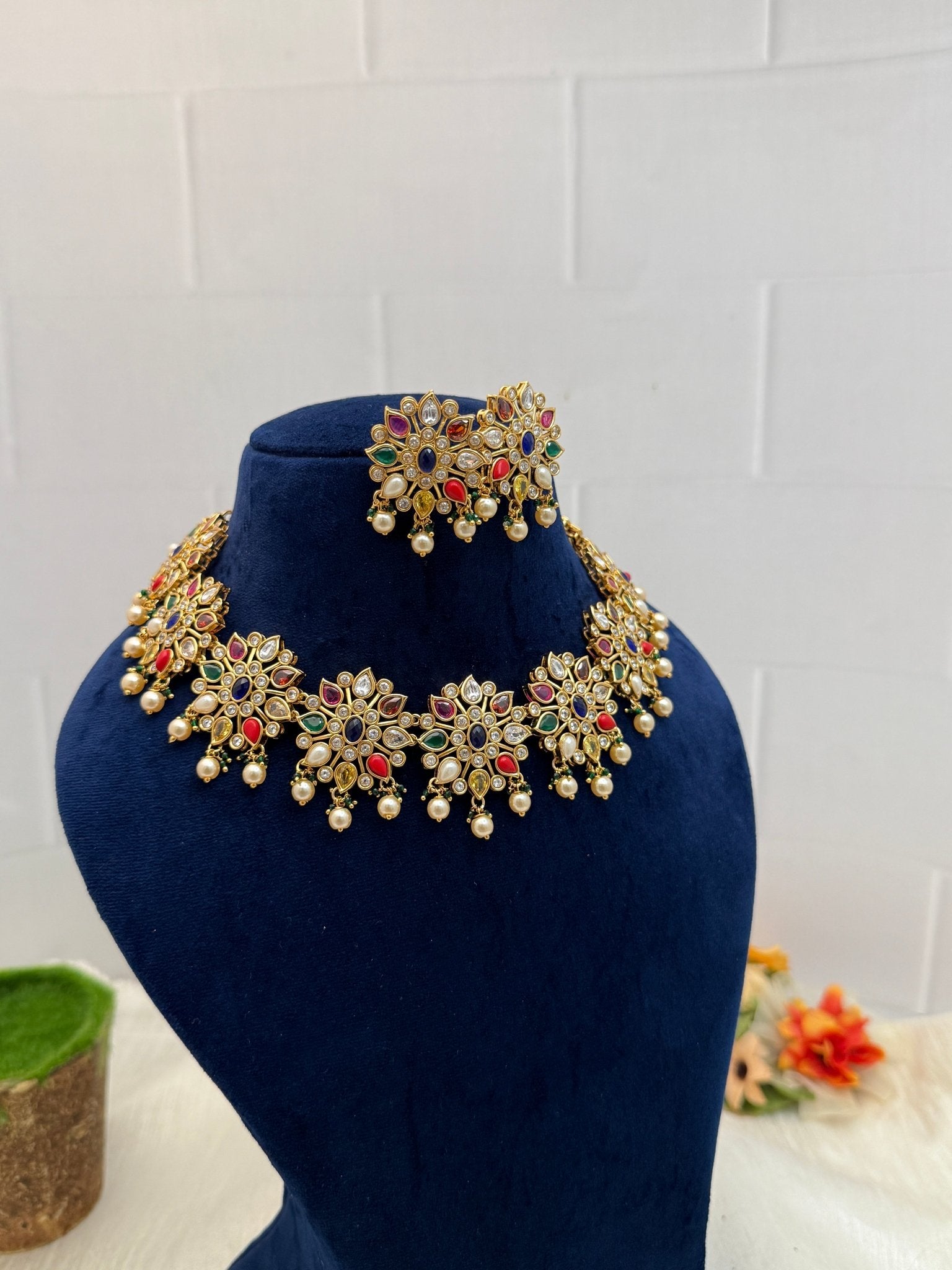 Premium Antique Necklace Set 355 - Mahilas