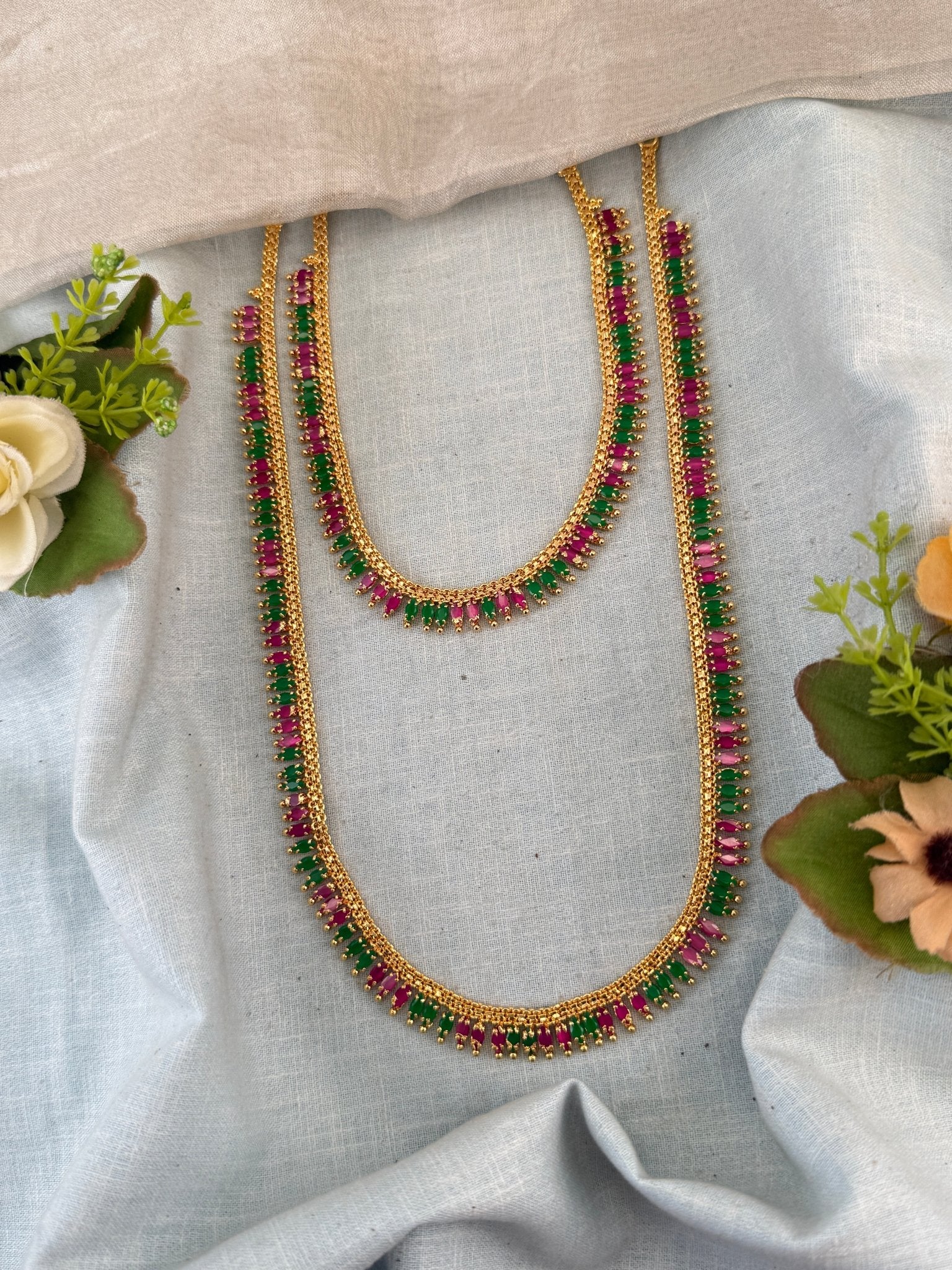 Premium Gold Like Stone Full Necklace Set 849 - Mahilas