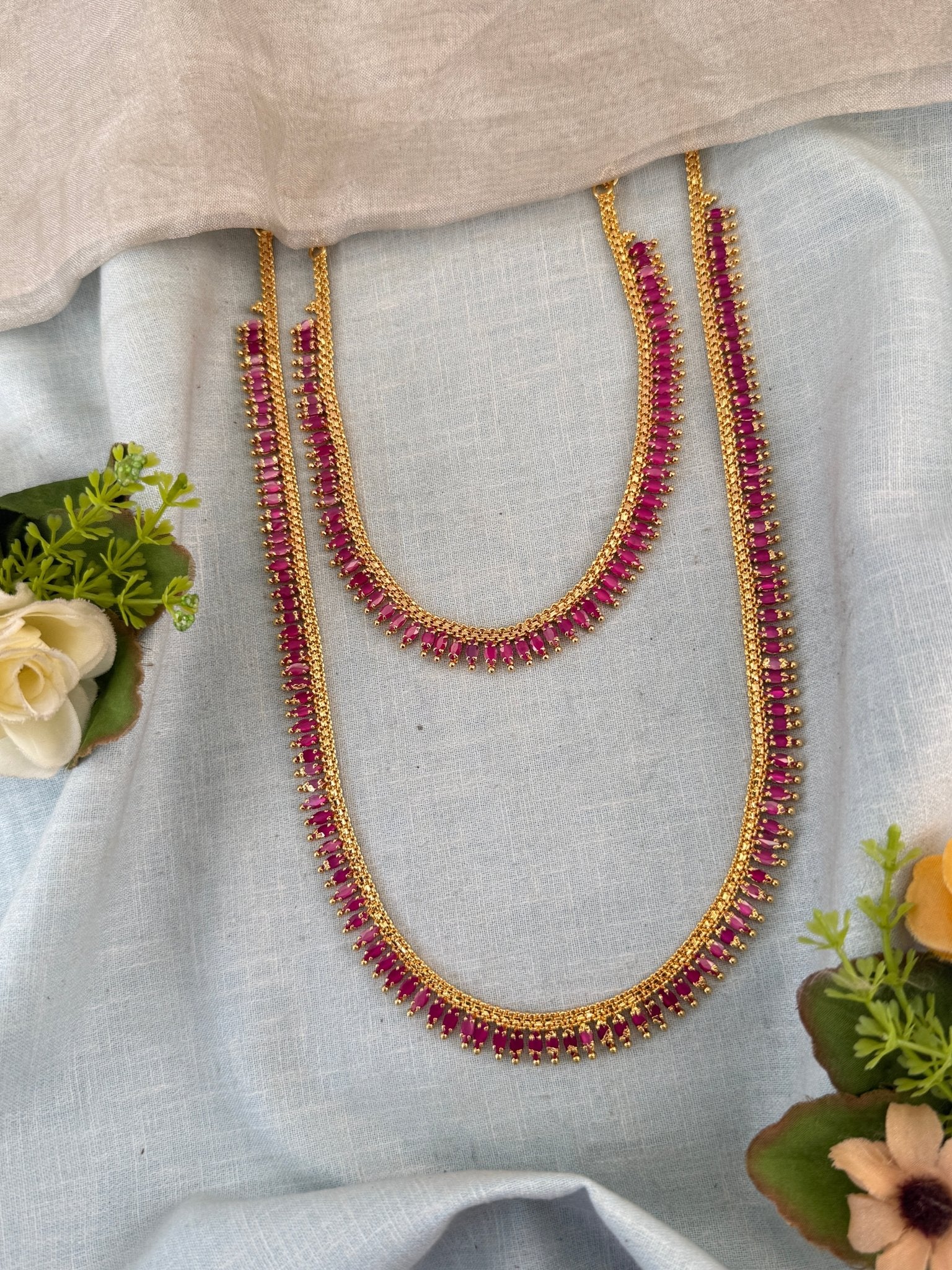 Premium Gold Like Stone Full Necklace Set 853 - Mahilas