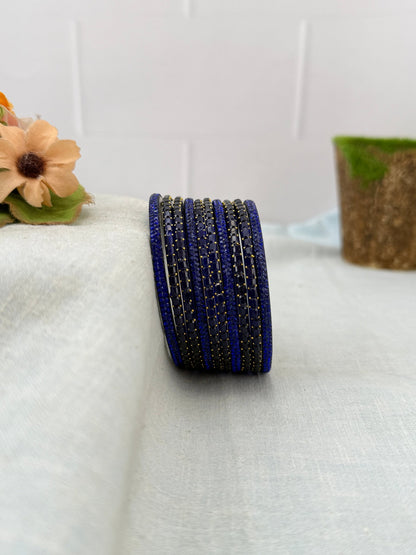 Premium Metal Bangles with Rain Drop Glass Bangles 3468 - Make your own box - Mahilas