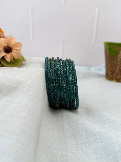 Premium Metal Bangles with Rain Drop Glass Bangles 3468 - Make your own box - Mahilas