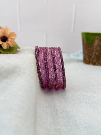 Premium Metal Bangles with Rain Drop Glass Bangles 3468 - Make your own box - Mahilas