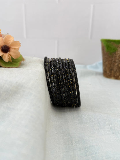 Premium Metal Bangles with Rain Drop Glass Bangles 3468 - Make your own box - Mahilas