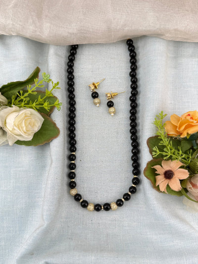 Premium Pearl Mid - Long Mala Necklace Set | N0360 A - Mahilas