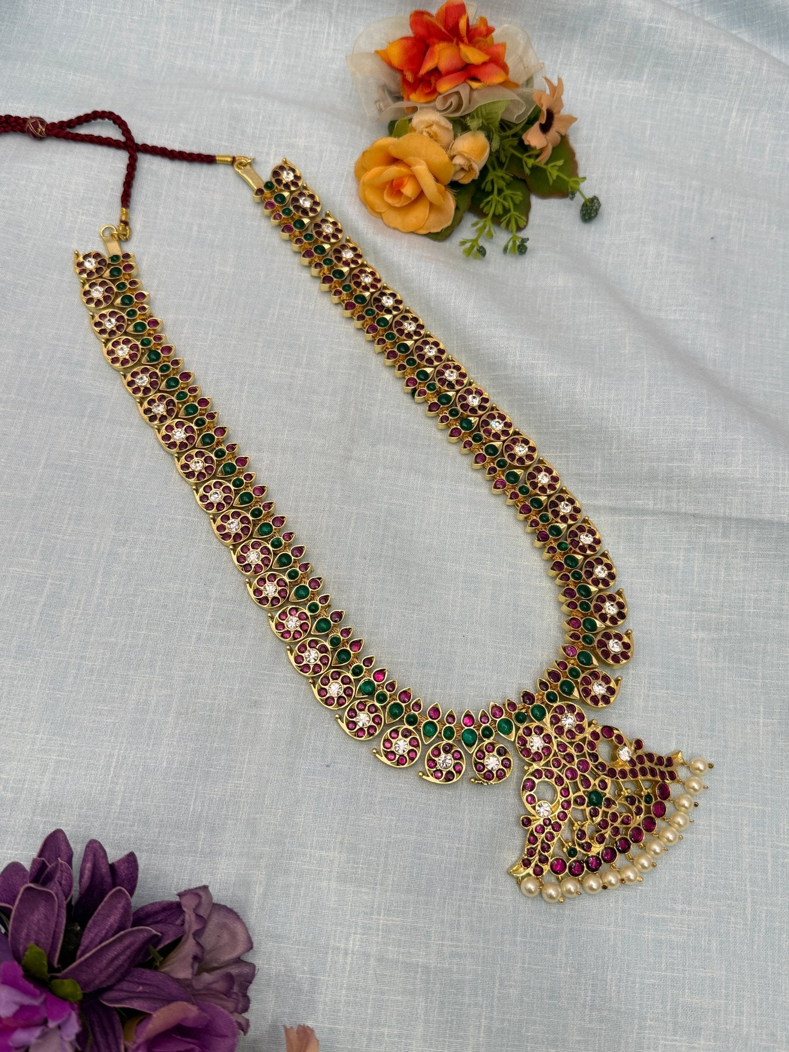 Premium Temple Long Necklace 004 - Mahilas