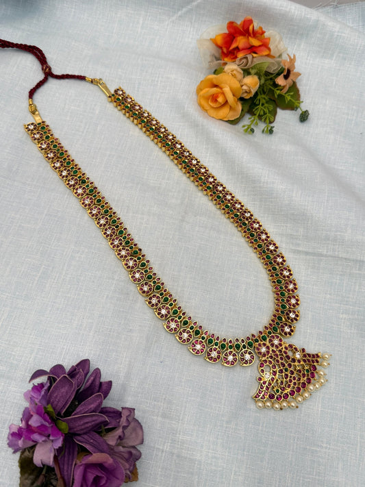 Premium Temple Long Necklace 005 - Mahilas