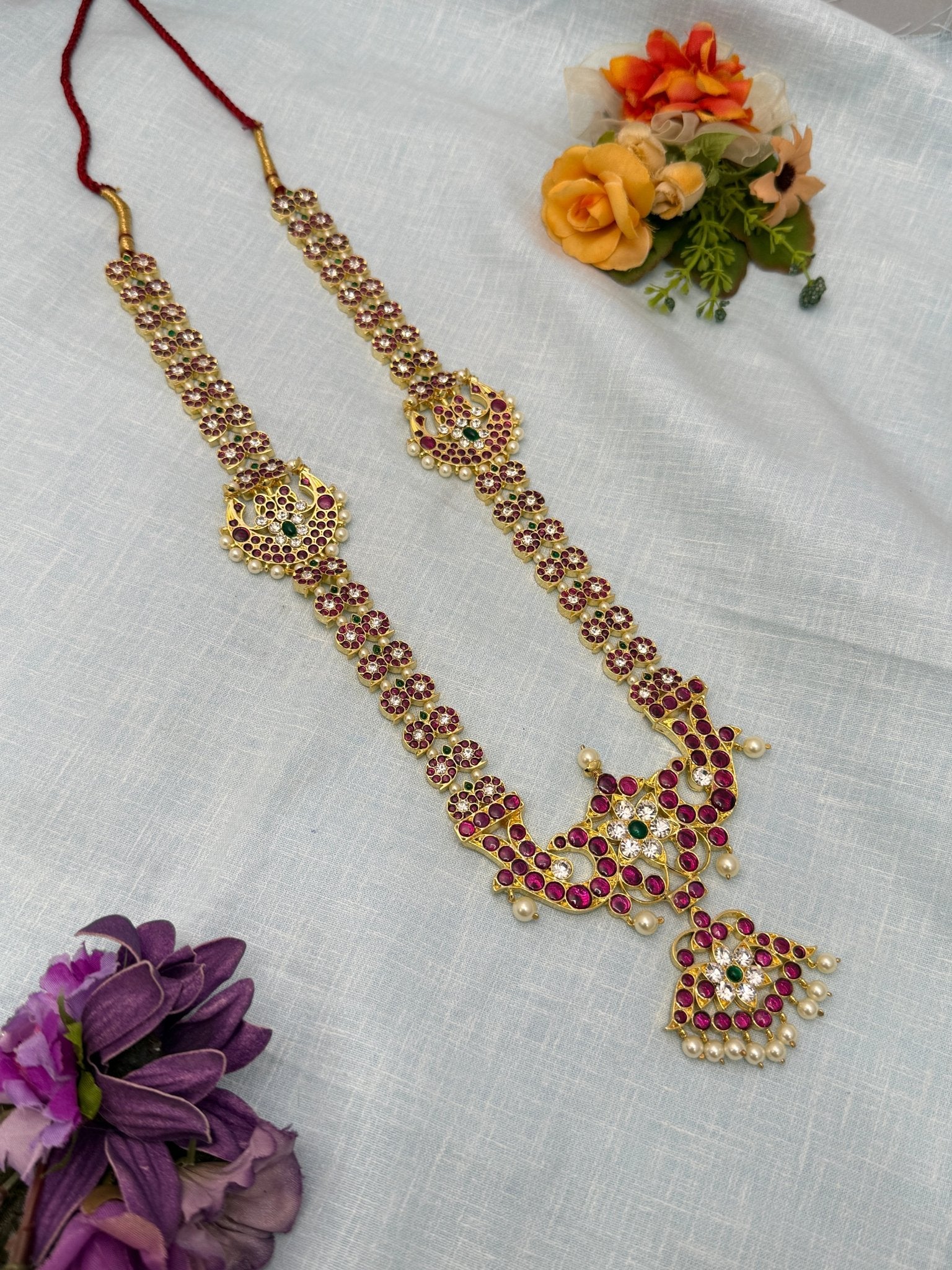 Premium Temple Long Necklace 006 - Mahilas