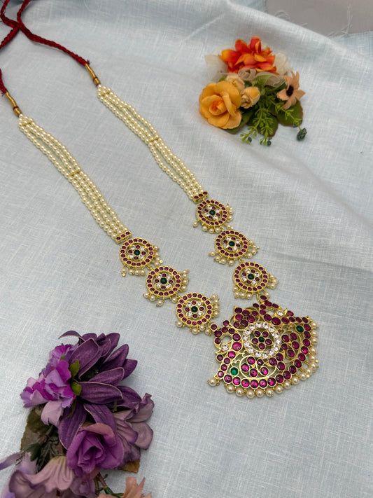 Premium Temple Long Necklace 011 - Mahilas