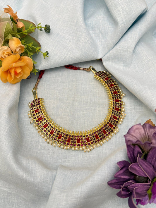 Premium Temple Short Necklace 001 - Mahilas