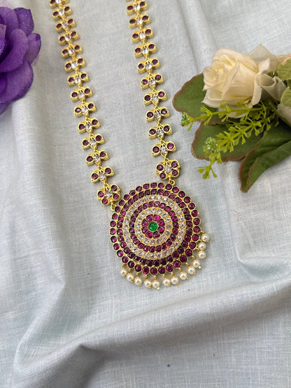 Pure Brass Kemp Temple Long Necklace 032 - Mahilas