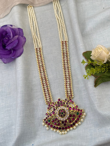 Pure Brass Kemp Temple Long Necklace 034 - Mahilas